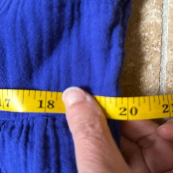 Universal Thread Cotton Gauze Sleeveless Maxi Dress Smocked Back Panel Pockets! - Picture 8 of 16